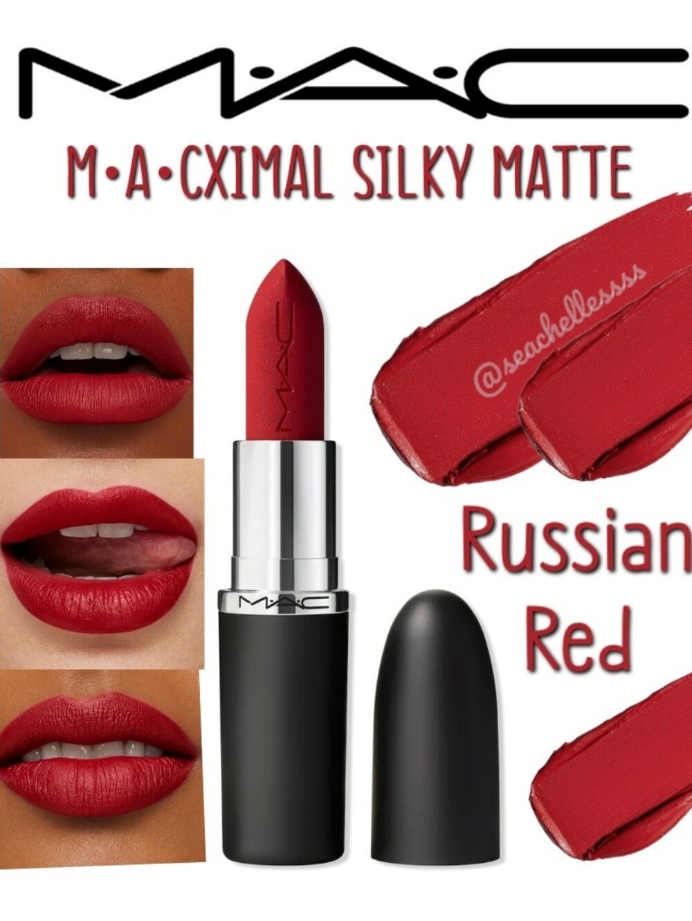 M·A·CXIMAL SILKY MATTE LIPSTICK Russian Red Brand New in Box Full Size